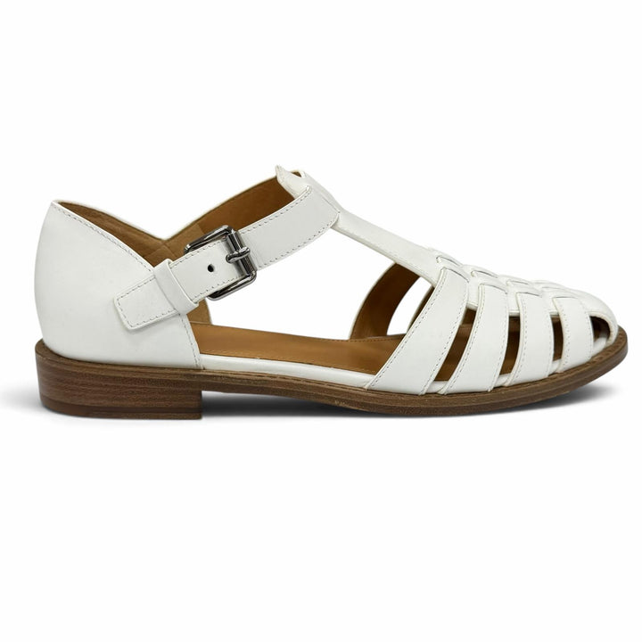 Excellent CHURCH'S Sandals KELSEY Gurka sandals white leather Women 38.5 DX0001