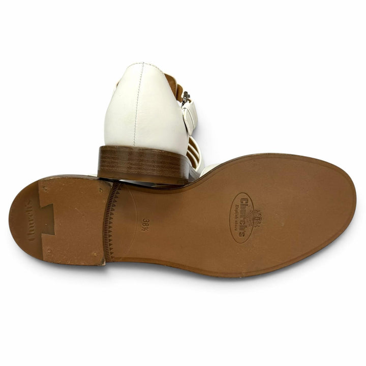 Excellent CHURCH'S Sandals KELSEY Gurka sandals white leather Women 38.5 DX0001