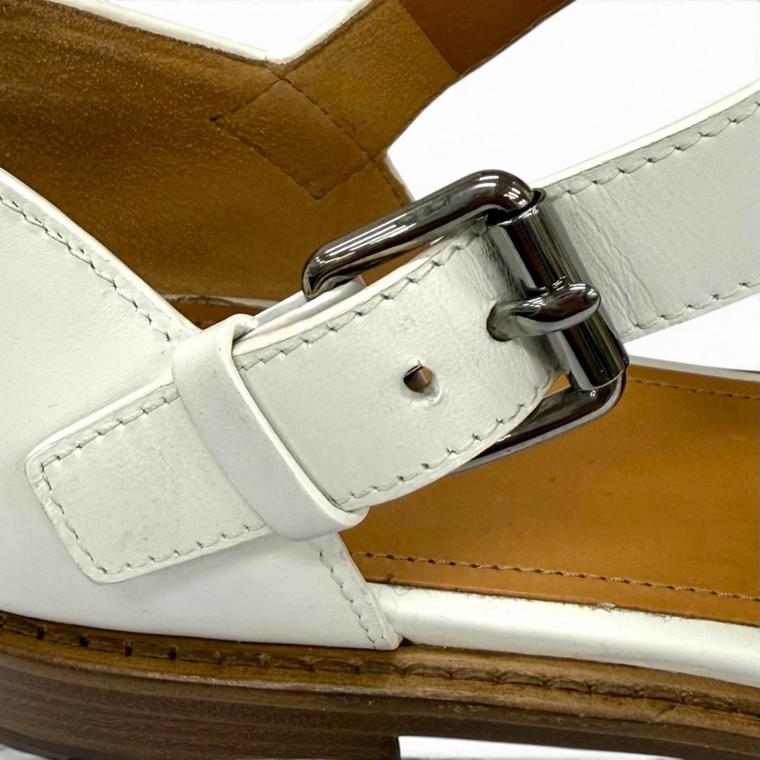 Excellent CHURCH'S Sandals KELSEY Gurka sandals white leather Women 38.5 DX0001