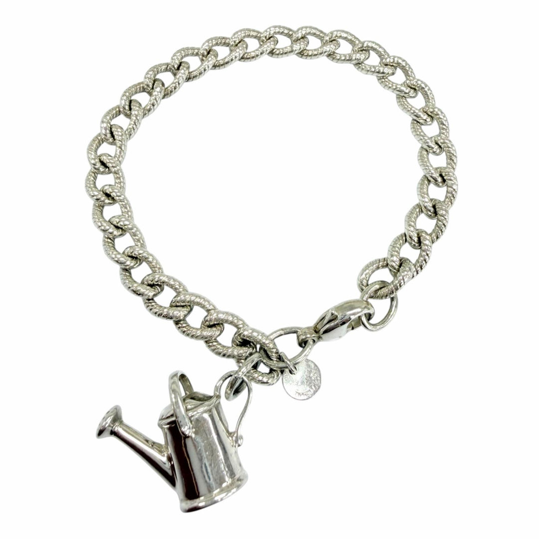 Great TIFFANY&Co. bracelet Watering Can Charm Twisted Rope Silver 925 Women