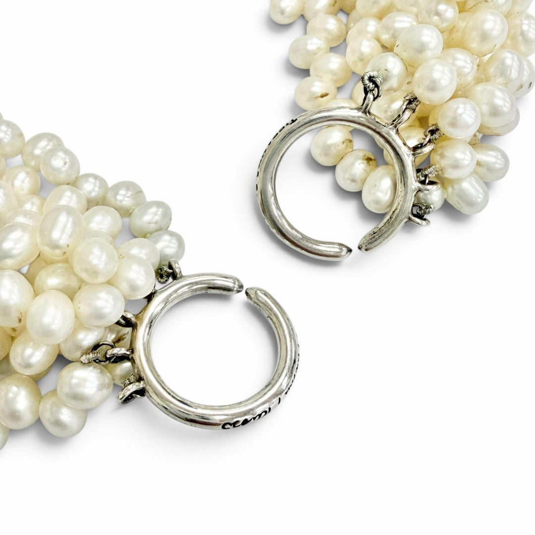 Great TIFFANY&Co. Necklace Torsade 8 stations white Freshwater pearl Women