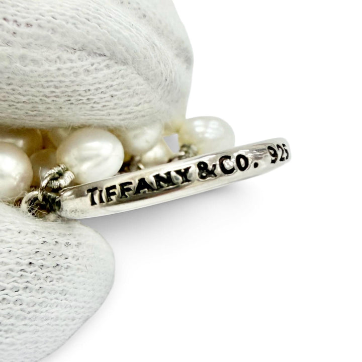 Great TIFFANY&Co. Necklace Torsade 8 stations white Freshwater pearl Women
