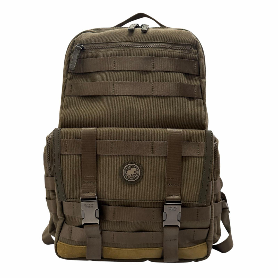 Excellent HUNTING WORLD Backpack Daypack Backpack khaki canvas mens