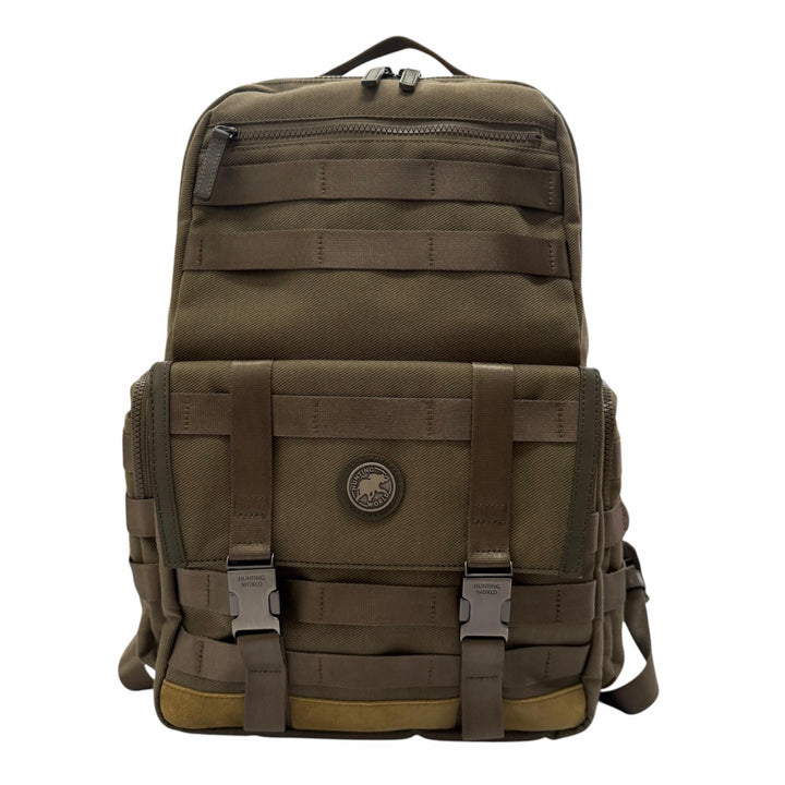 Excellent HUNTING WORLD Backpack Daypack Backpack khaki canvas mens