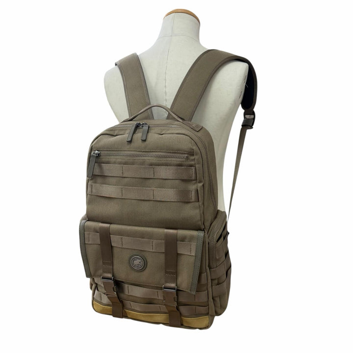 Excellent HUNTING WORLD Backpack Daypack Backpack khaki canvas mens