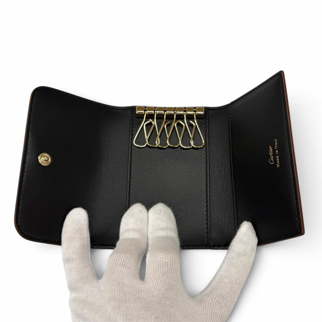 Pristine Cartier Key holder Double C de Cartier 6-link leather CRL3001993