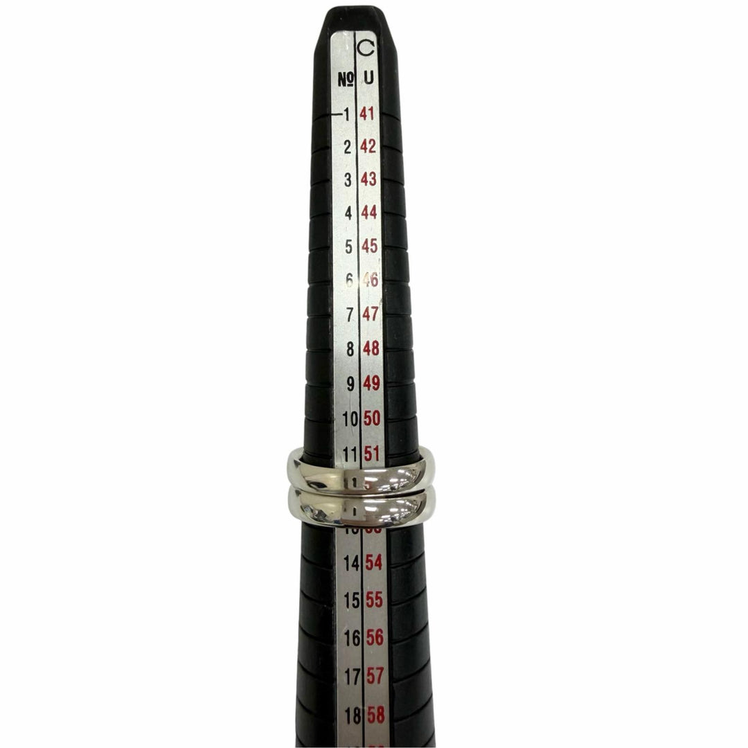 Excellent HERMES Ring ring Oramp H logo combination Silver mens 53