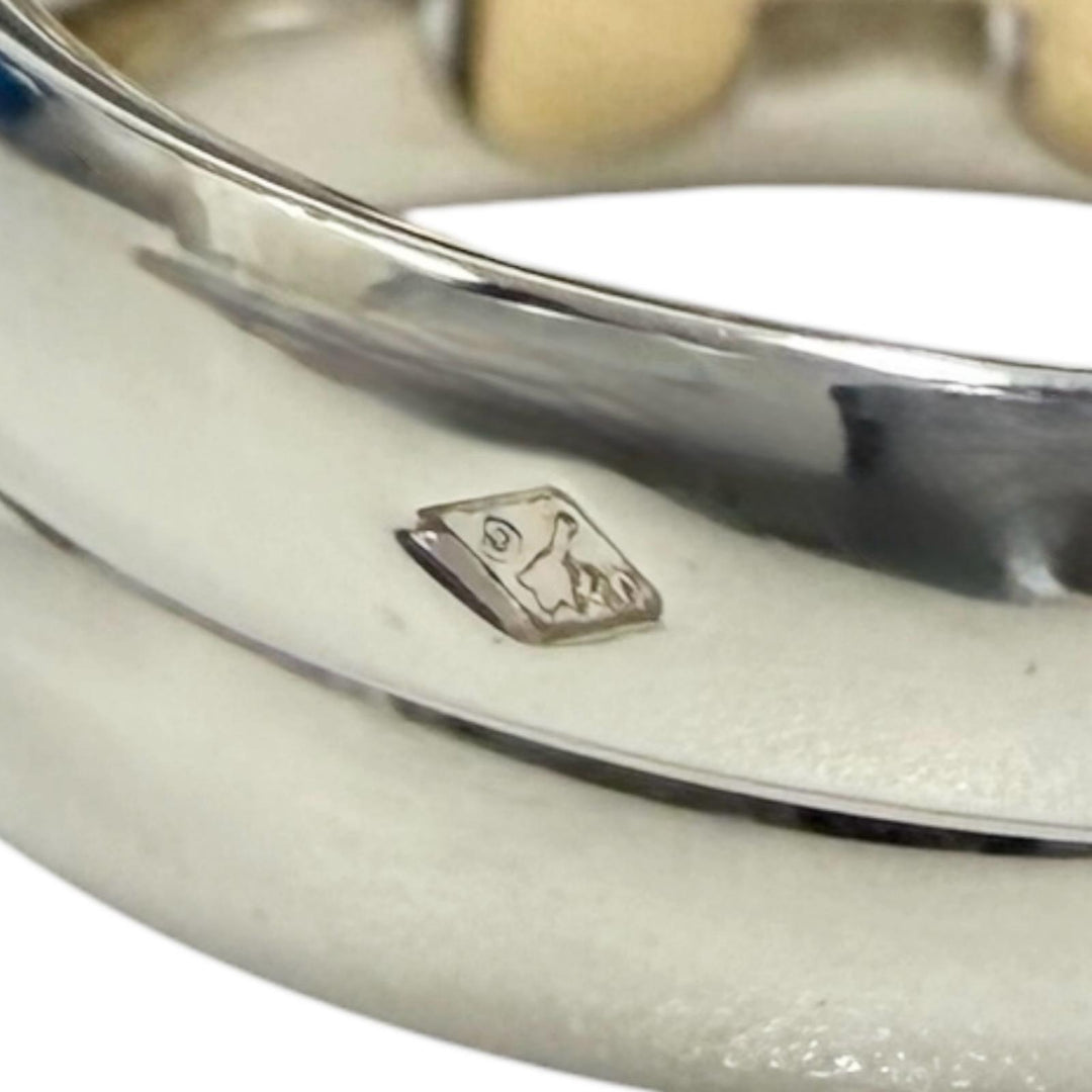 Excellent HERMES Ring ring Oramp H logo combination Silver mens 53