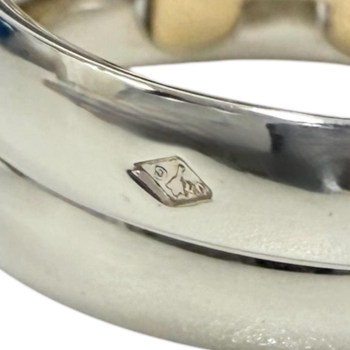 Excellent HERMES Ring ring Oramp H logo combination Silver mens 53