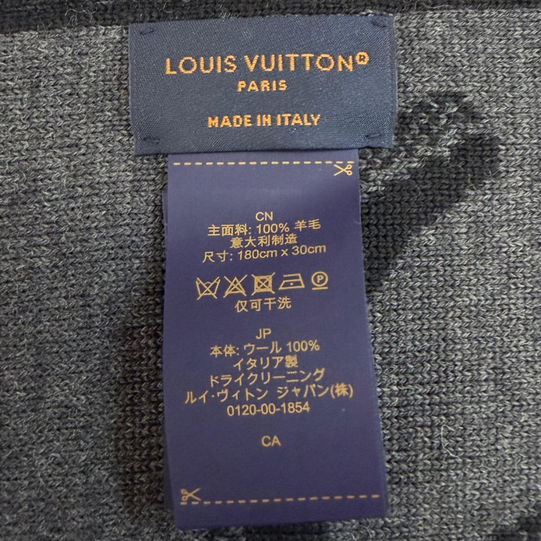 Excellent LOUIS VUITTON Scarf LV Galaxy Noir wool mens M93299