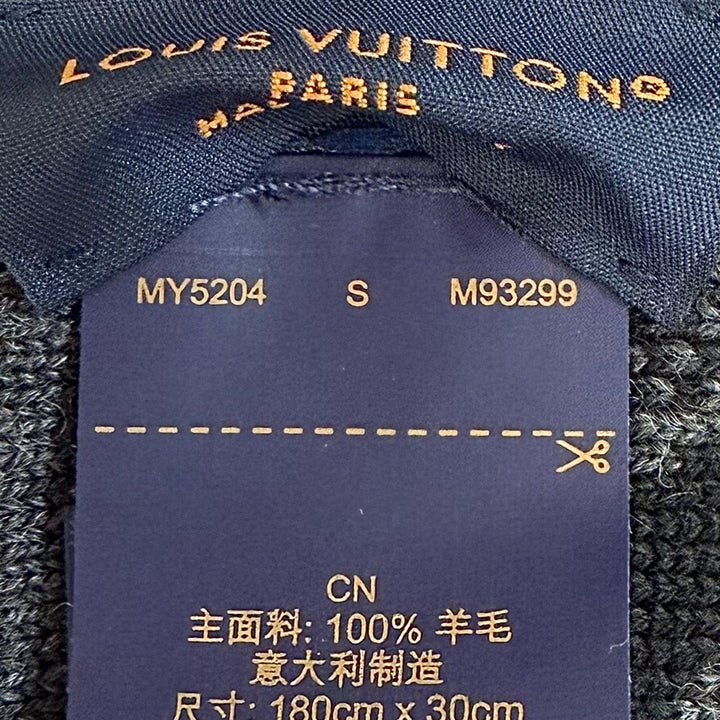 Excellent LOUIS VUITTON Scarf LV Galaxy Noir wool mens M93299