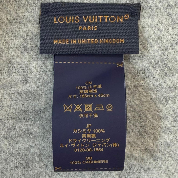 Excellent LOUIS VUITTON Scarf Esharp LV Split Monogrammed cashmere M70924
