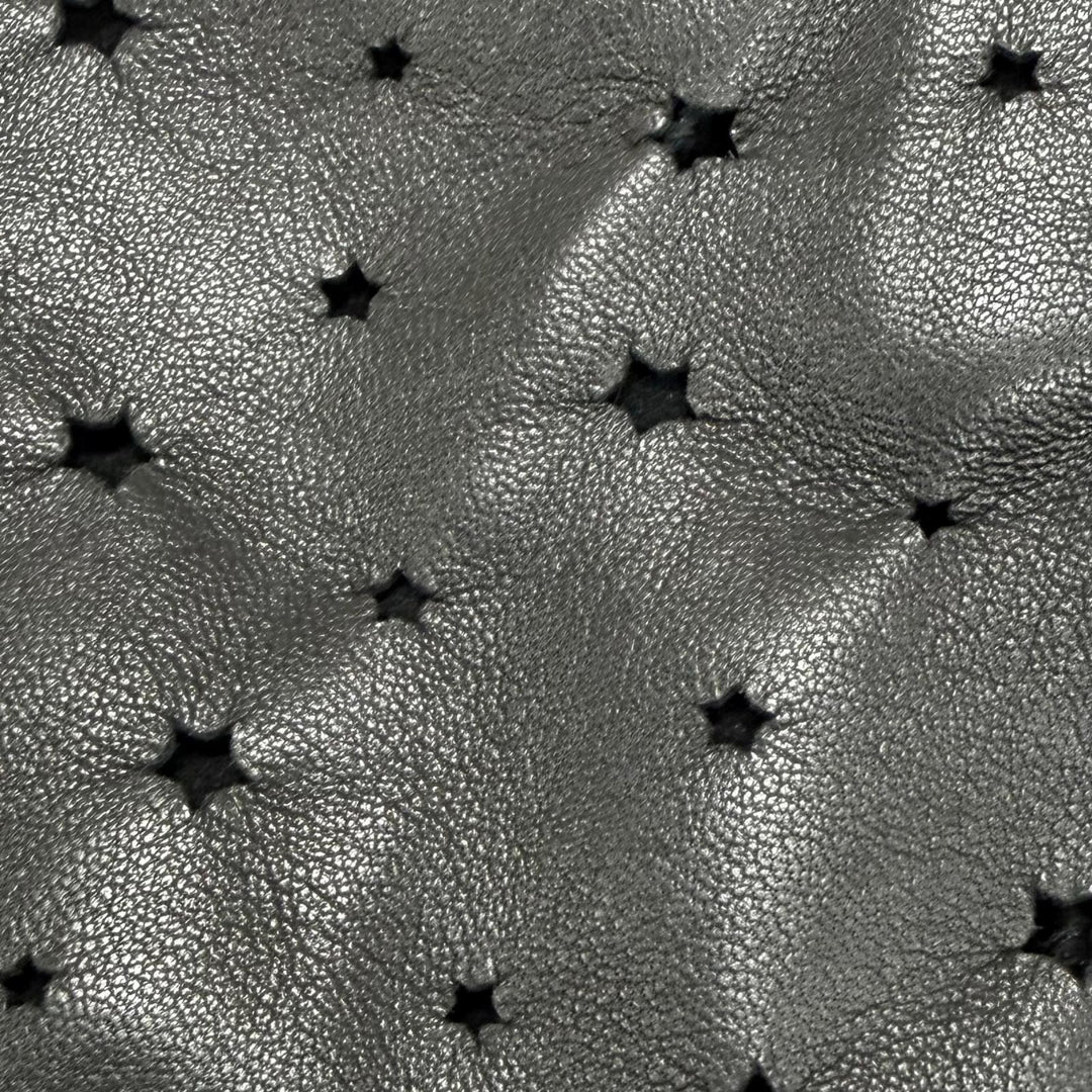 Great CHANEL gloves COCO Mark Logo Star Punching Leather Gloves black Women 7.5