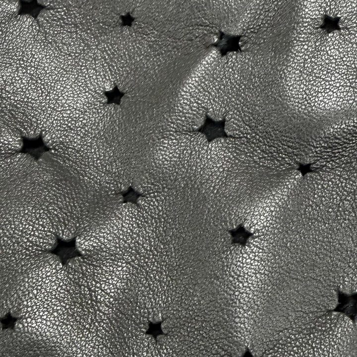 Great CHANEL gloves COCO Mark Logo Star Punching Leather Gloves black Women 7.5