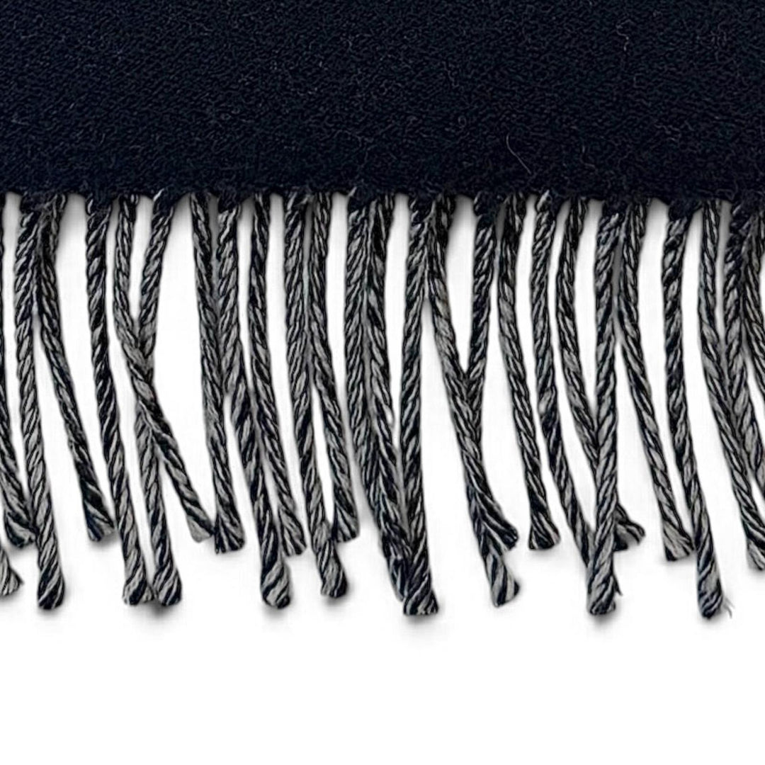 Excellent LOUIS VUITTON Scarf All About Monogram With fringe Marine wool M79130