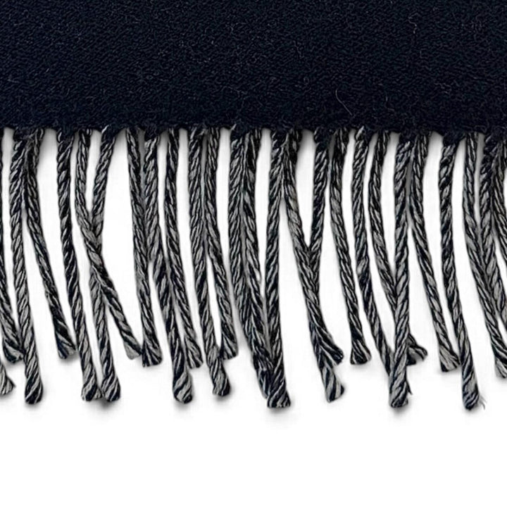 Excellent LOUIS VUITTON Scarf All About Monogram With fringe Marine wool M79130