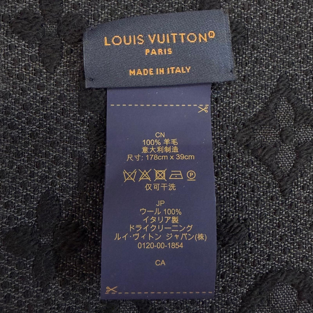 Great LOUIS VUITTON Scarf Esharp monogram classic wool mens M70520