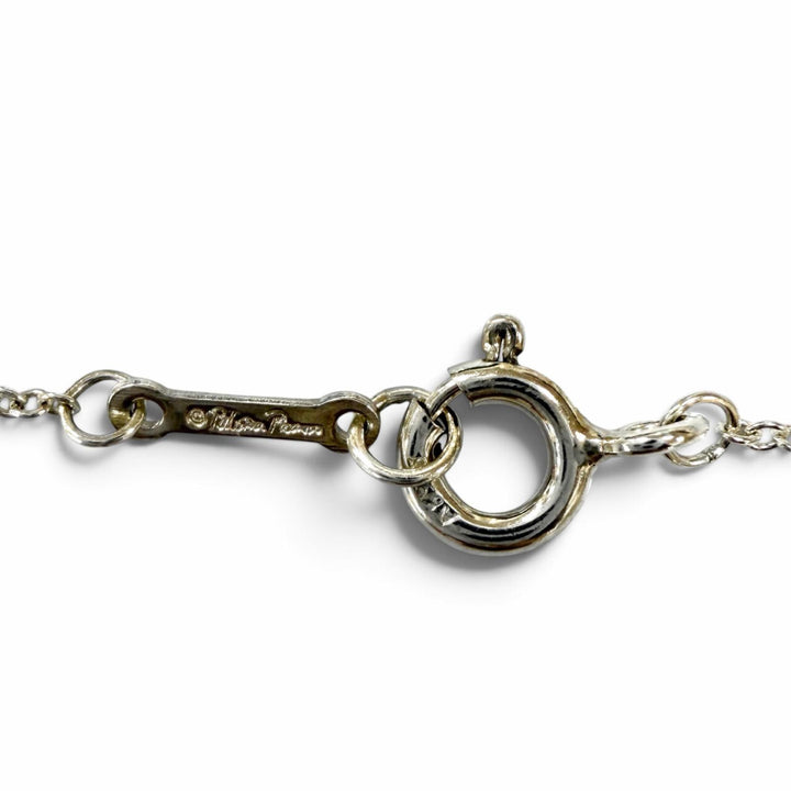 Great TIFFANY&Co. Necklace Olive Leaf Pearl Pendant Silver 925 Women