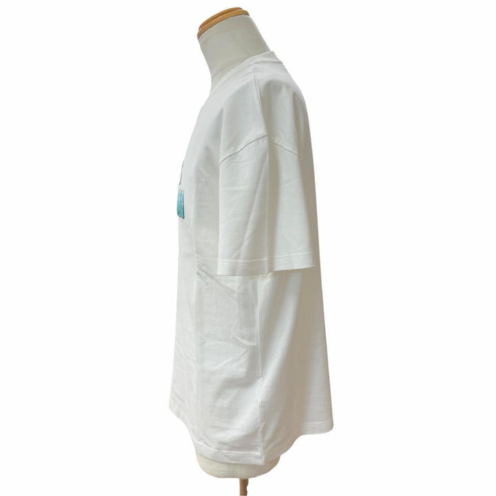 Excellent LOUIS VUITTON Short sleeve T-shirt Embroidered white cotton mens M