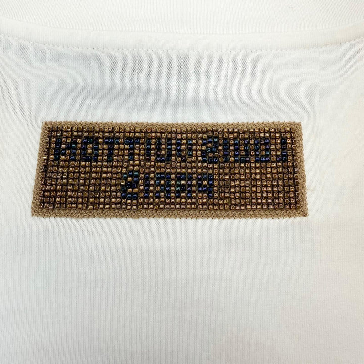 Excellent LOUIS VUITTON Short sleeve T-shirt Embroidered white cotton mens M