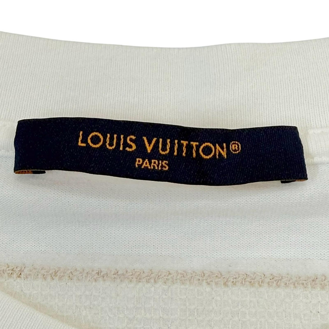 Excellent LOUIS VUITTON Short sleeve T-shirt Embroidered white cotton mens M