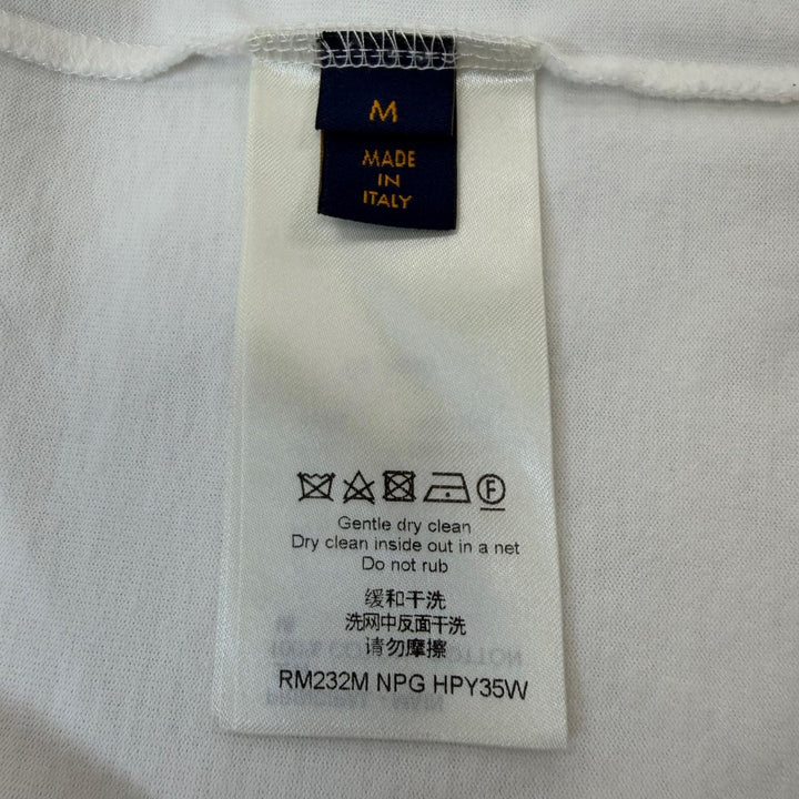Excellent LOUIS VUITTON Short sleeve T-shirt Embroidered white cotton mens M
