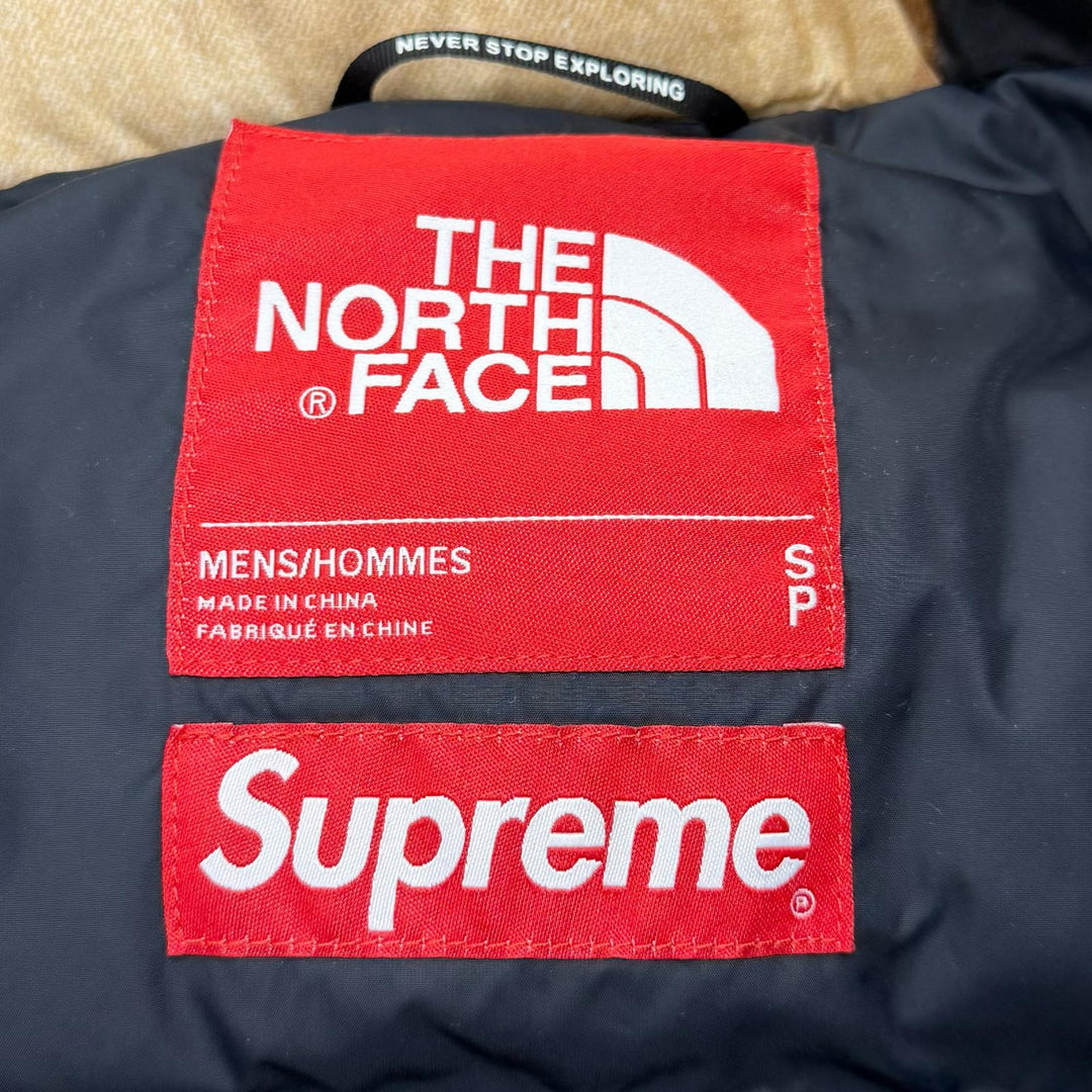 Excellent Supreme THE NORTH FACE Denim print Nuptse jacket Nylon S ND52100I