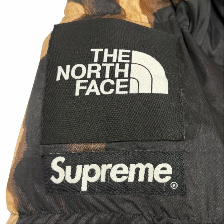 Excellent Supreme THE NORTH FACE Denim print Nuptse jacket Nylon S ND52100I