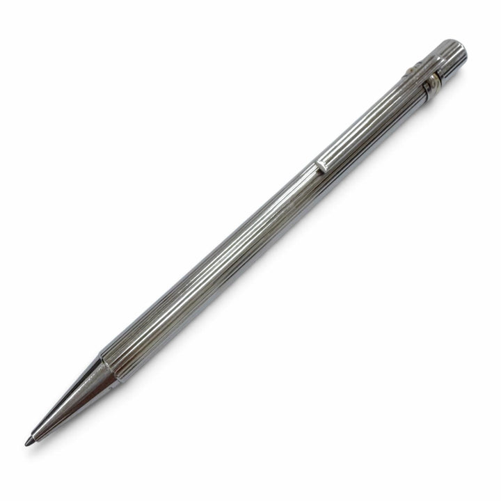 Very Good Cartier Ballpoint pen Trinity Stripe Twist Style Silver mens