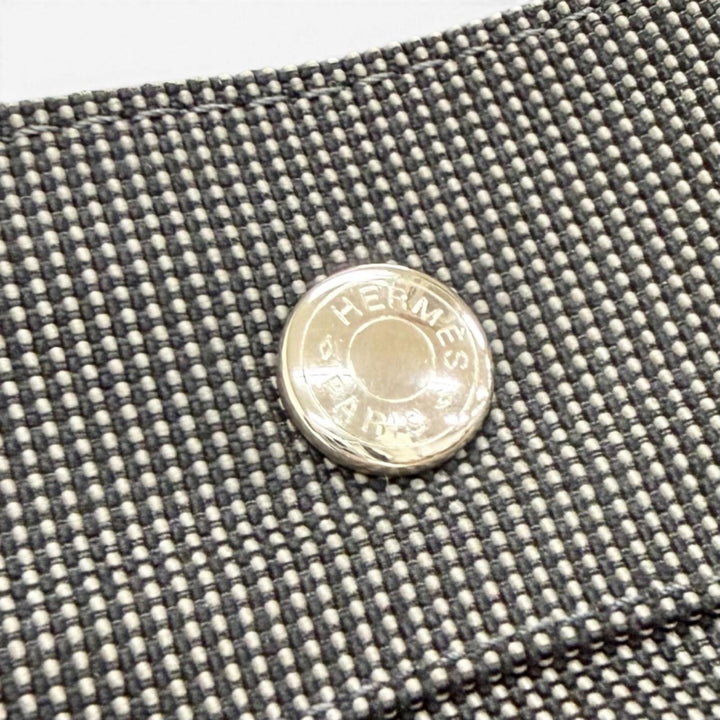 Excellent HERMES Her Line GM Tote Serie Button Canvas Large Tote Bag gray
