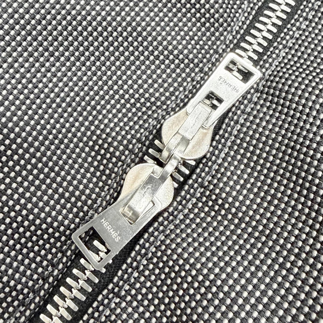 Excellent HERMES Her Line GM Tote Serie Button Canvas Large Tote Bag gray