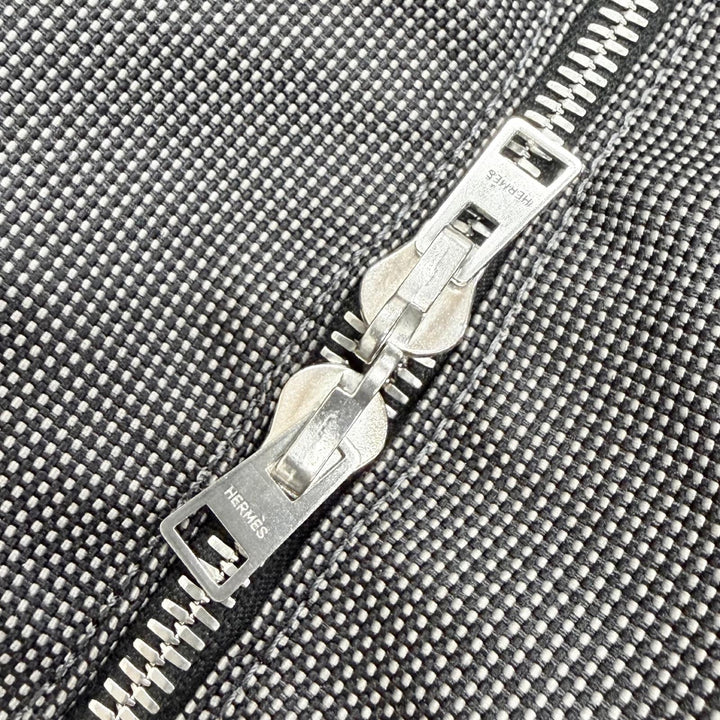 Excellent HERMES Her Line GM Tote Serie Button Canvas Large Tote Bag gray