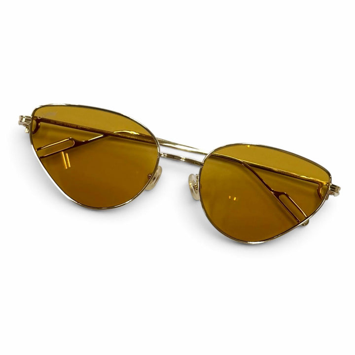 Pristine Cartier sunglasses Première de Cartier 2C Decor Cat's Eye gold CT0155S