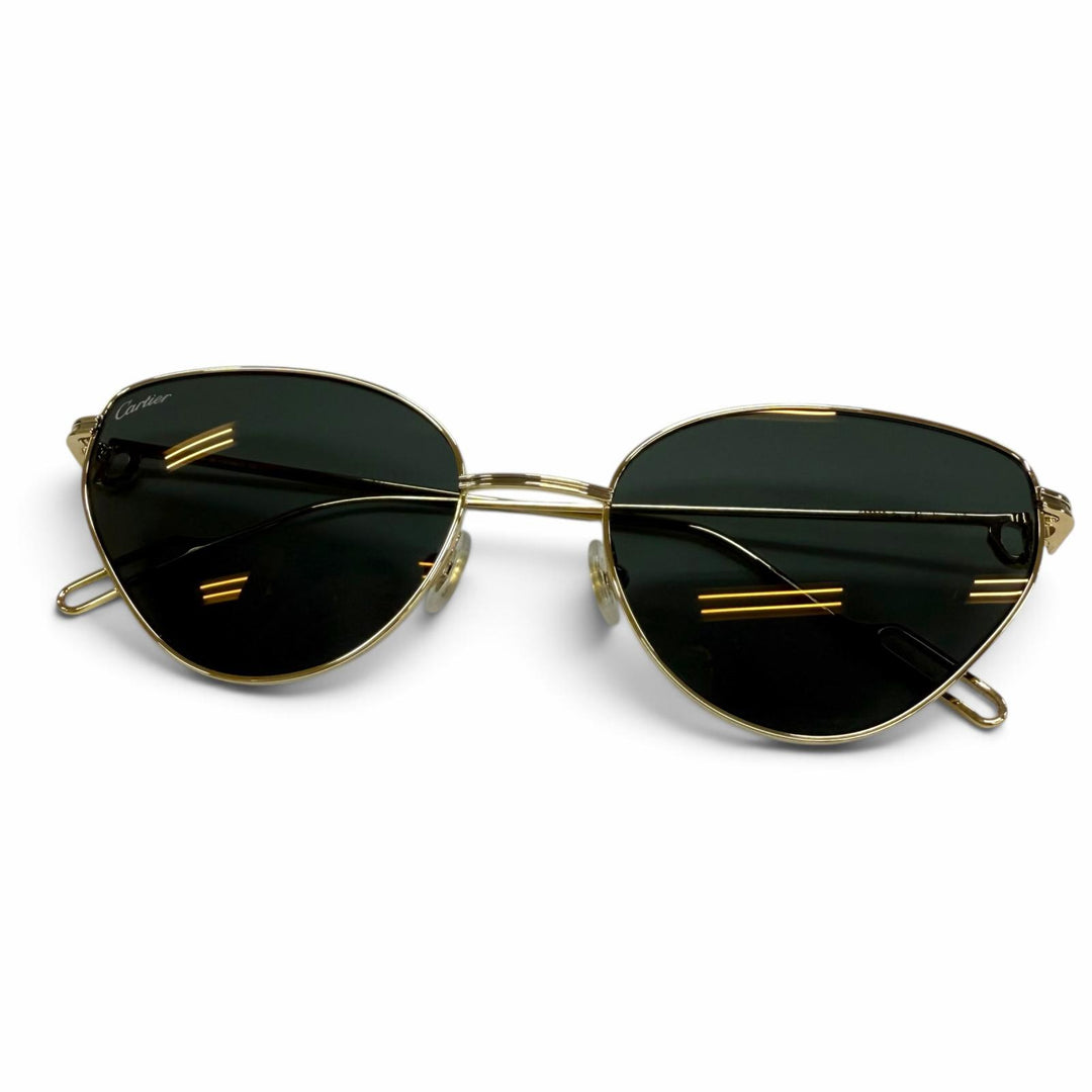 Pristine Cartier sunglasses Trinity Cats eye gold Women CT01555
