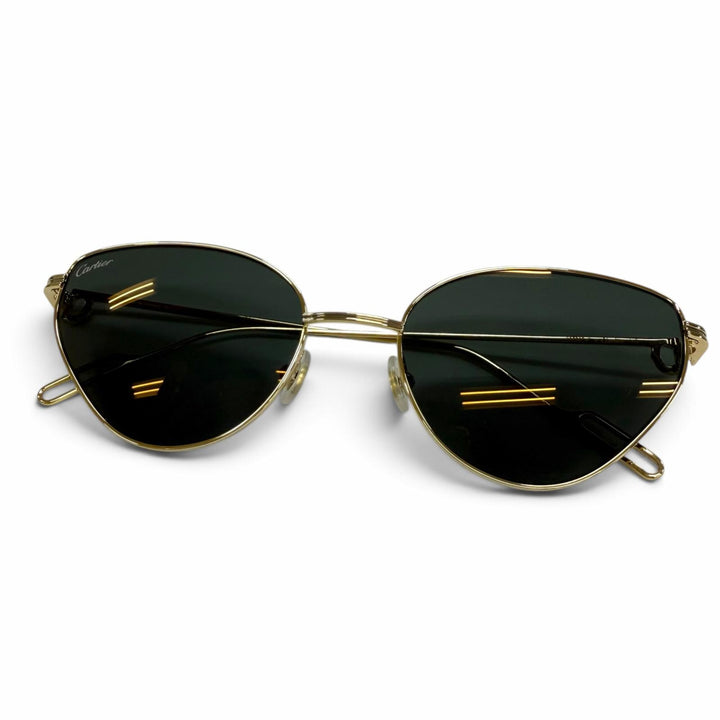 Pristine Cartier sunglasses Trinity Cats eye gold Women CT01555
