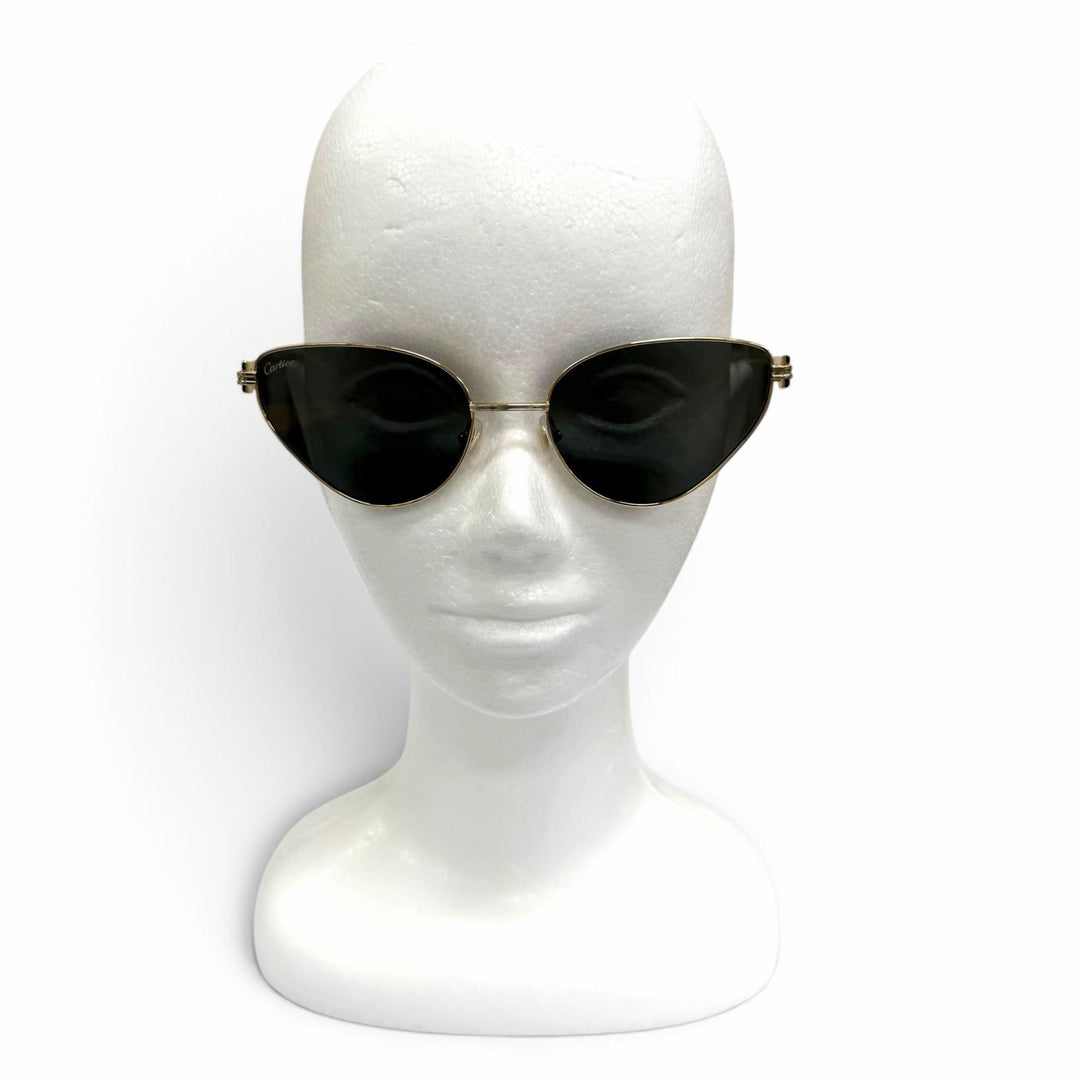 Pristine Cartier sunglasses Trinity Cats eye gold Women CT01555