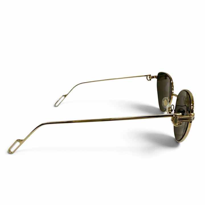 Pristine Cartier sunglasses Trinity Cats eye gold Women CT01555