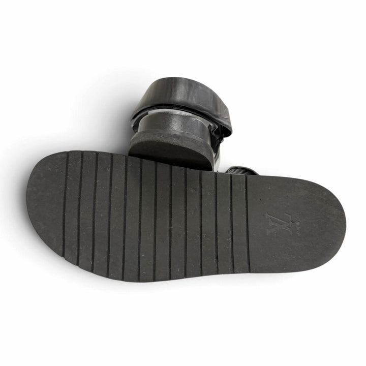 Great LOUIS VUITTON Sandals Mules, leather shower sandals, slide sandals black