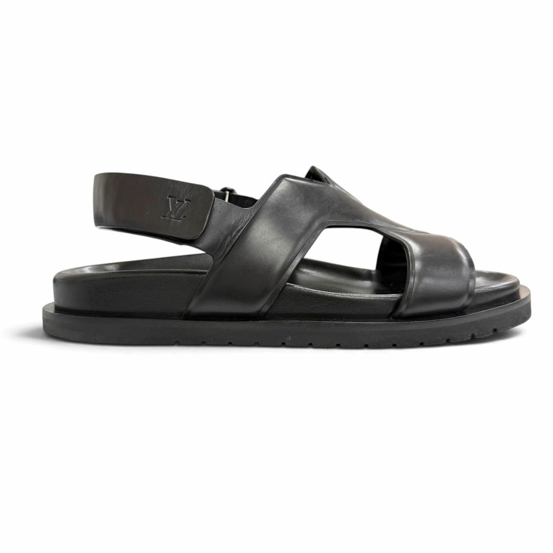 Great LOUIS VUITTON Sandals Mules, leather shower sandals, slide sandals black