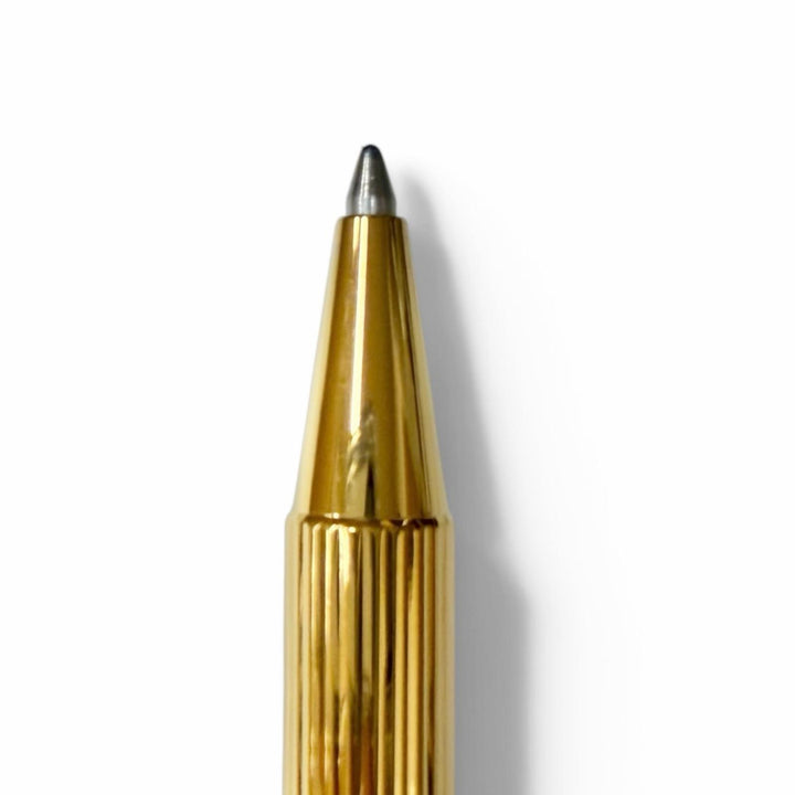 Great Cartier Ballpoint pen Must de Cartier Stripe Pattern Twist Type gold