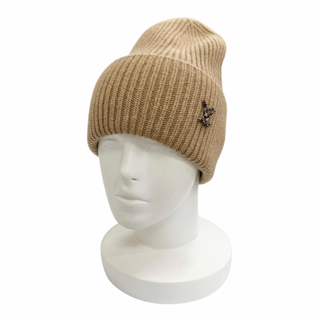 Great LOUIS VUITTON Knit cap Bonnet LV Ahead Knit hat Brown cashmere M77041