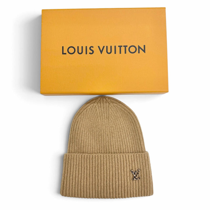 Great LOUIS VUITTON Knit cap Bonnet LV Ahead Knit hat Brown cashmere M77041