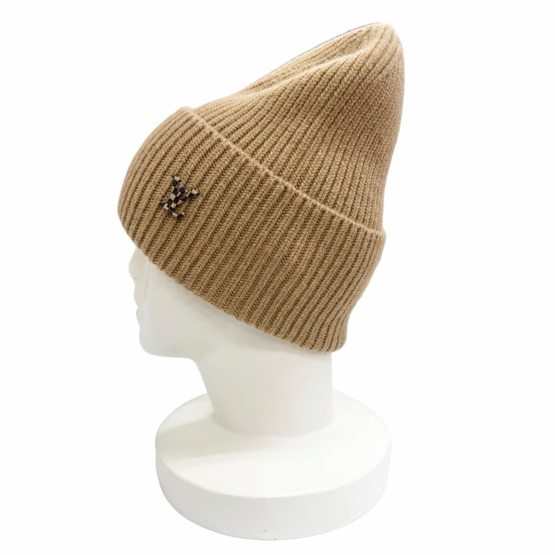 Great LOUIS VUITTON Knit cap Bonnet LV Ahead Knit hat Brown cashmere M77041
