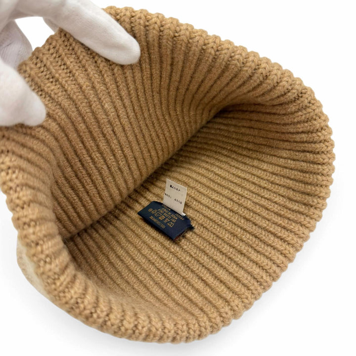 Great LOUIS VUITTON Knit cap Bonnet LV Ahead Knit hat Brown cashmere M77041