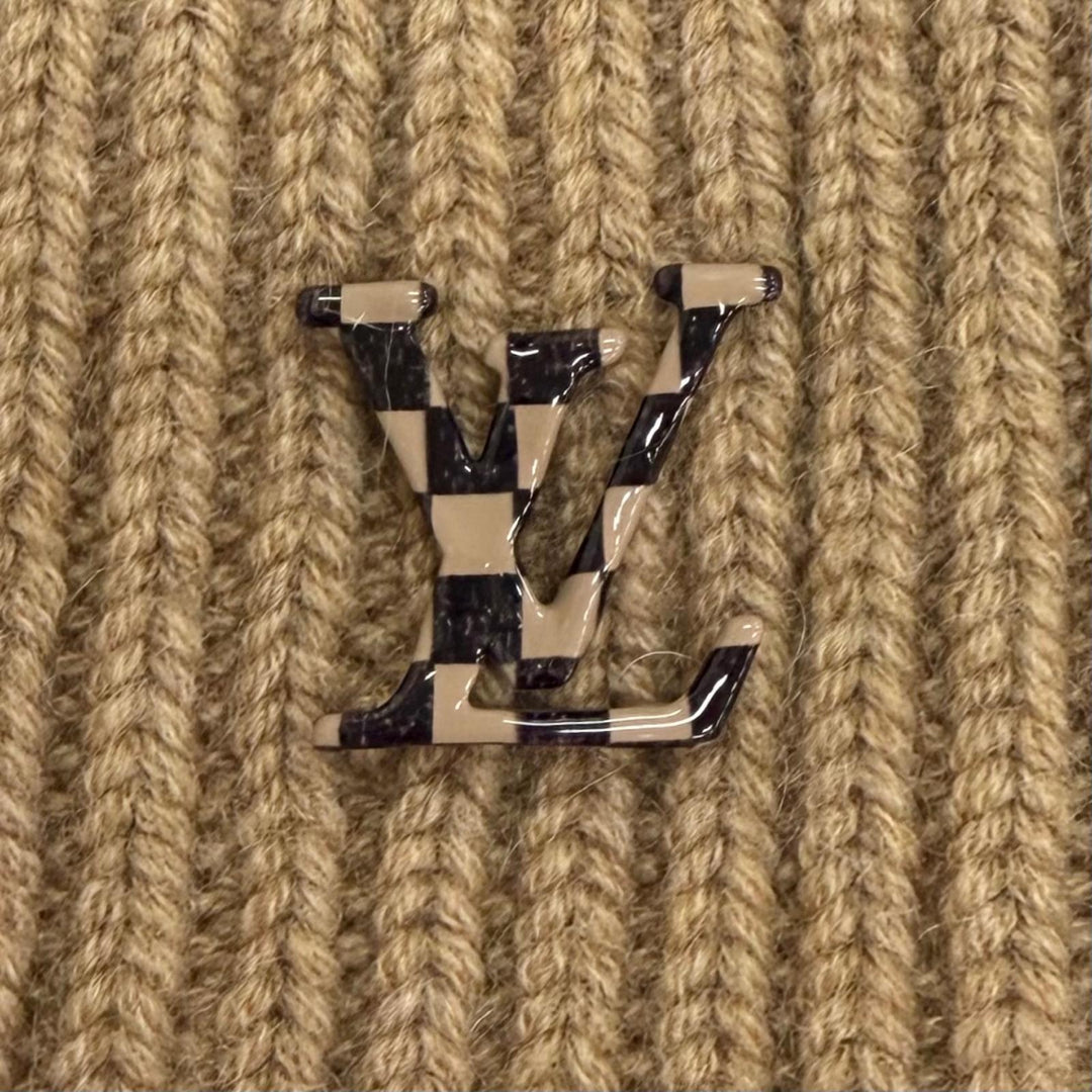 Great LOUIS VUITTON Knit cap Bonnet LV Ahead Knit hat Brown cashmere M77041