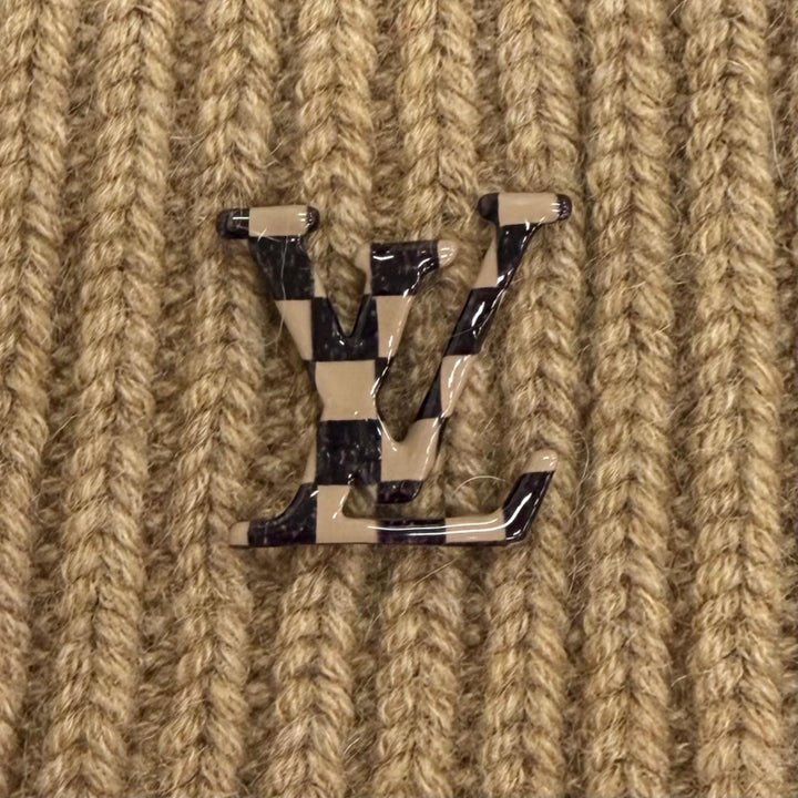 Great LOUIS VUITTON Knit cap Bonnet LV Ahead Knit hat Brown cashmere M77041