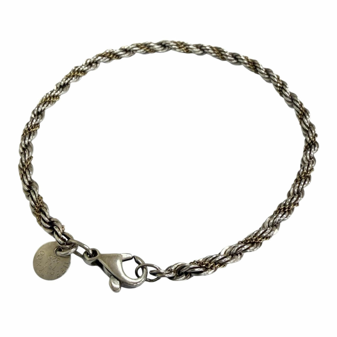 Excellent TIFFANY&Co. bracelet Twist Combination Silver AG925 mens