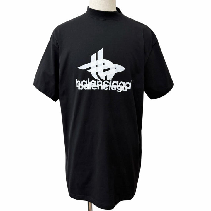 Excellent BALENCIAGA Short sleeve T-shirt Layered Sports logo Tee black