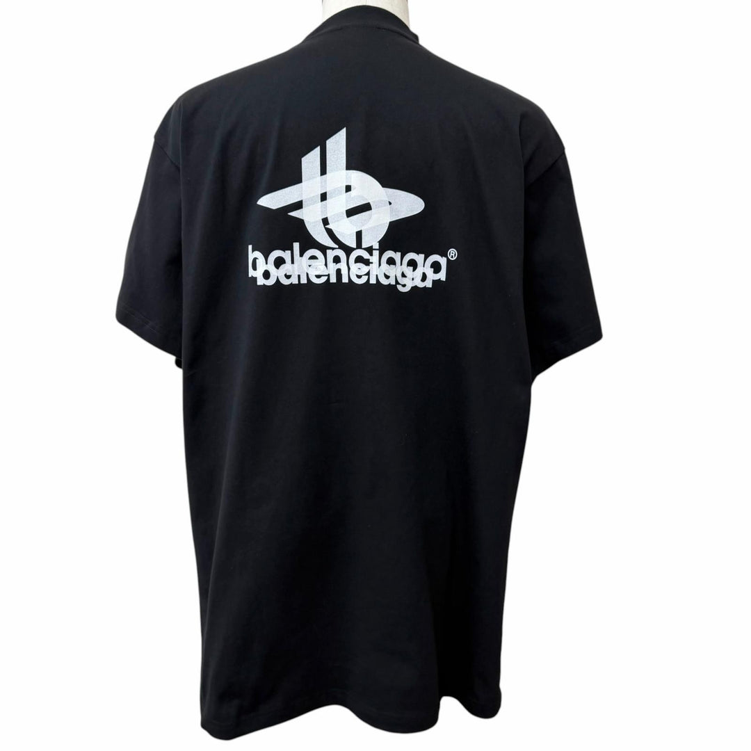 Excellent BALENCIAGA Short sleeve T-shirt Layered Sports logo Tee black