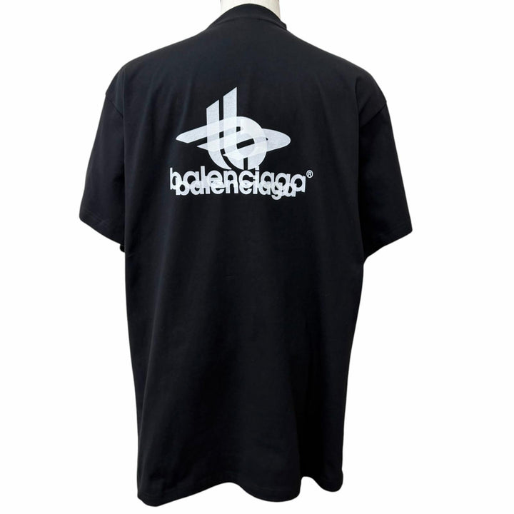 Excellent BALENCIAGA Short sleeve T-shirt Layered Sports logo Tee black